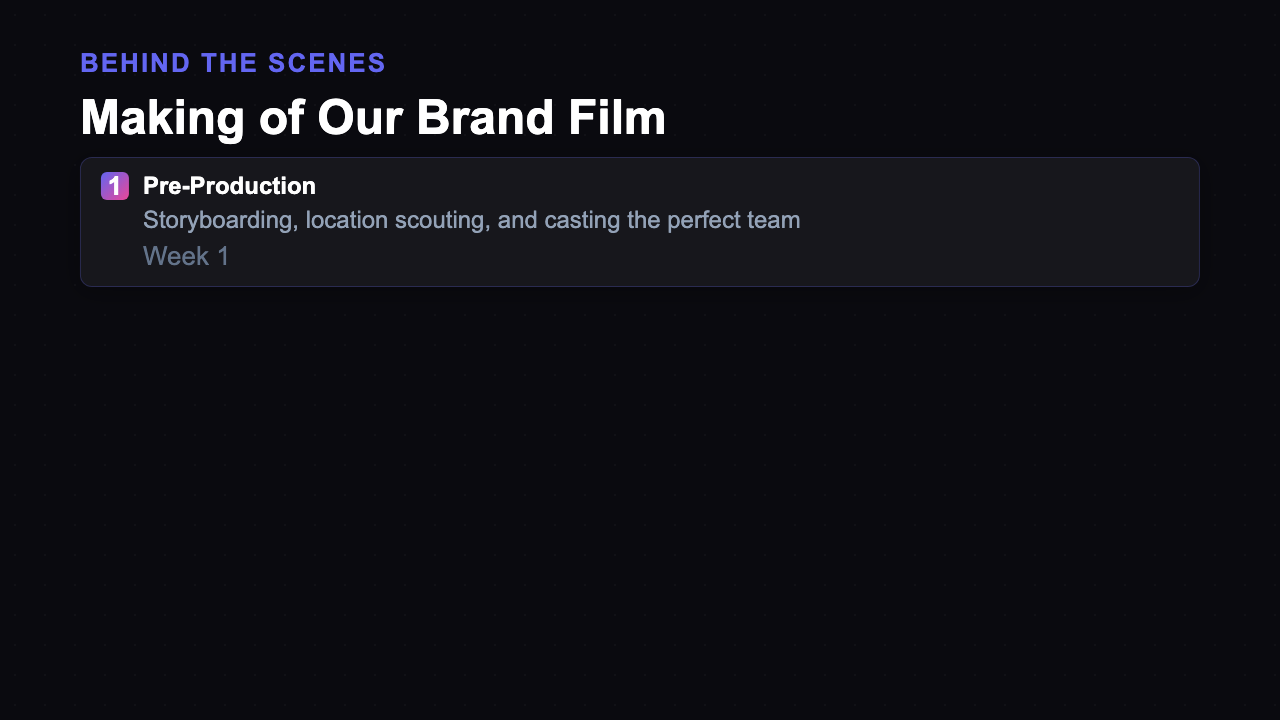 Behind The Scenes template preview