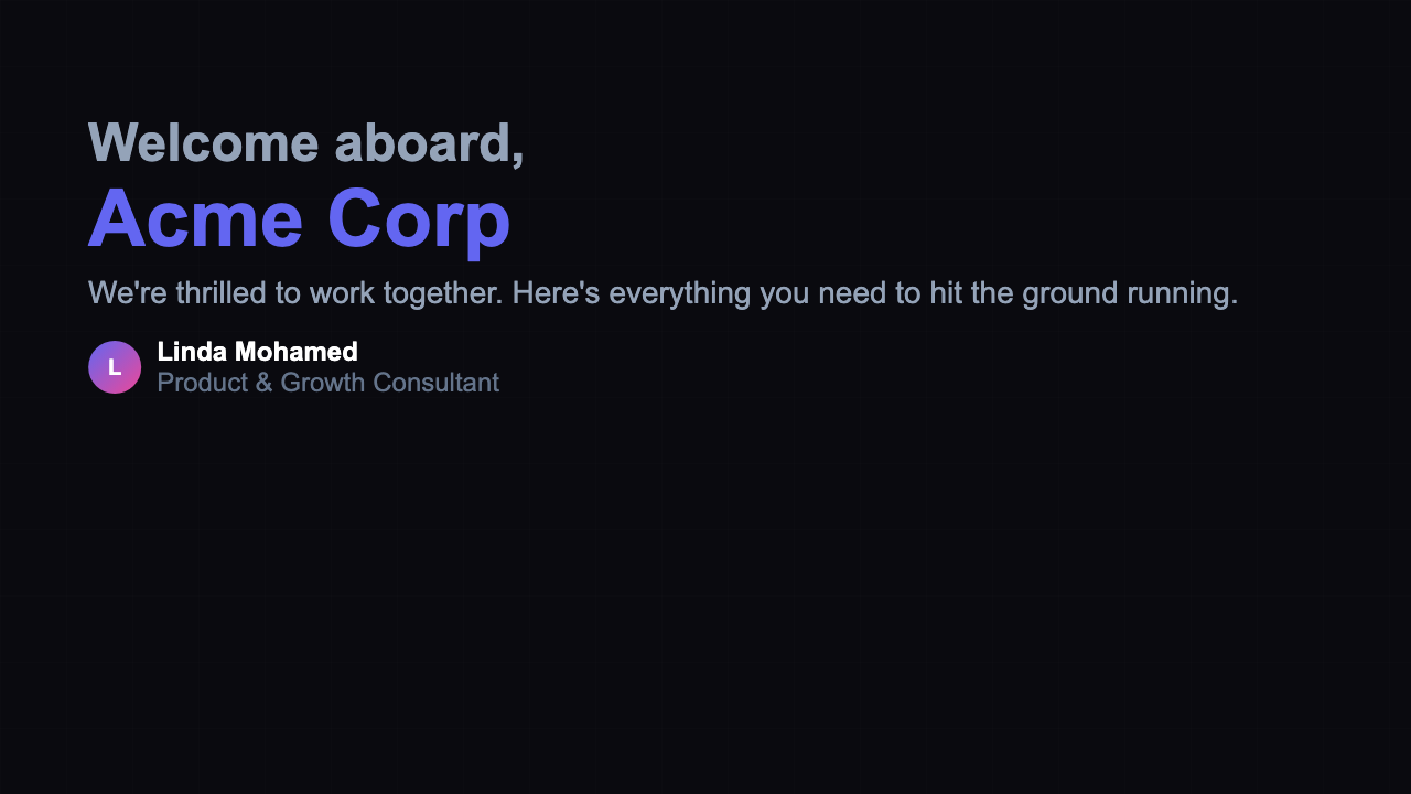 Client Welcome Deck preview