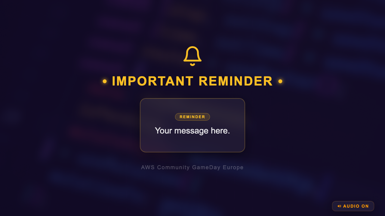Community GameDay Europe - Important Reminder