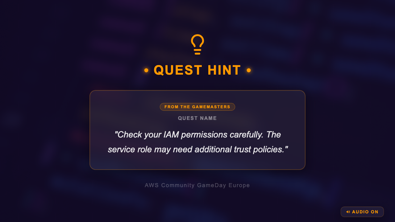 Community GameDay Europe - Quest Hint