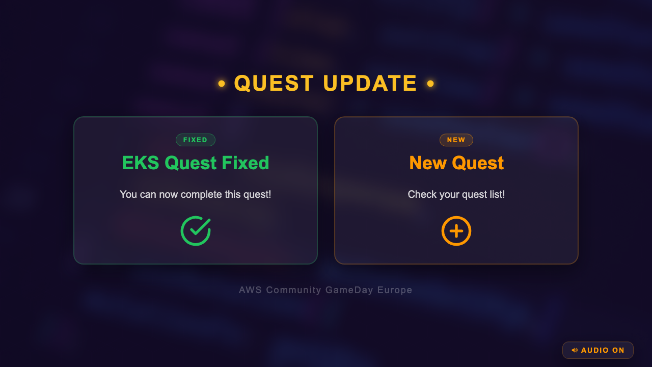 Community GameDay Europe - Quest Update