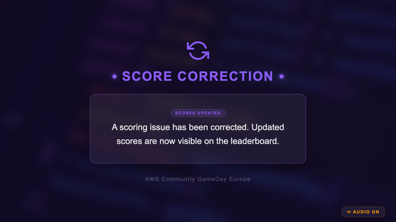 Community GameDay Europe - Score Correction