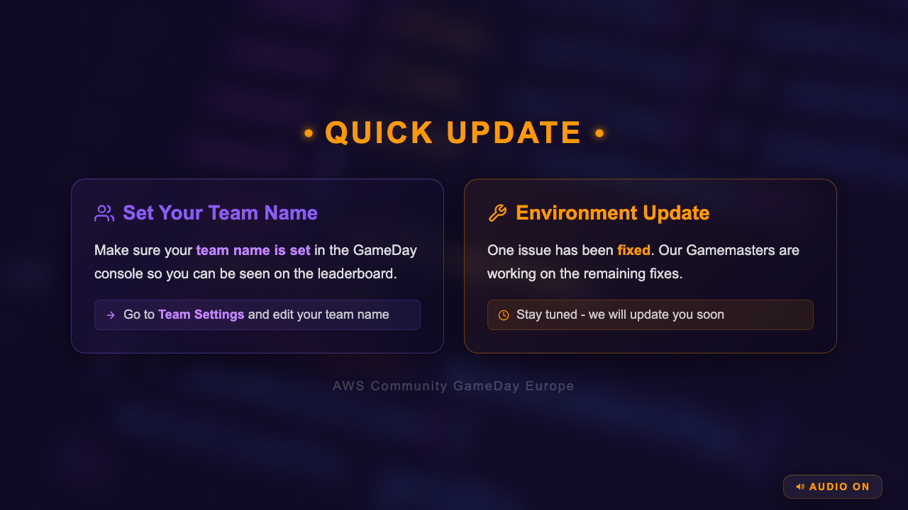 Community GameDay Europe - Stream Interruption