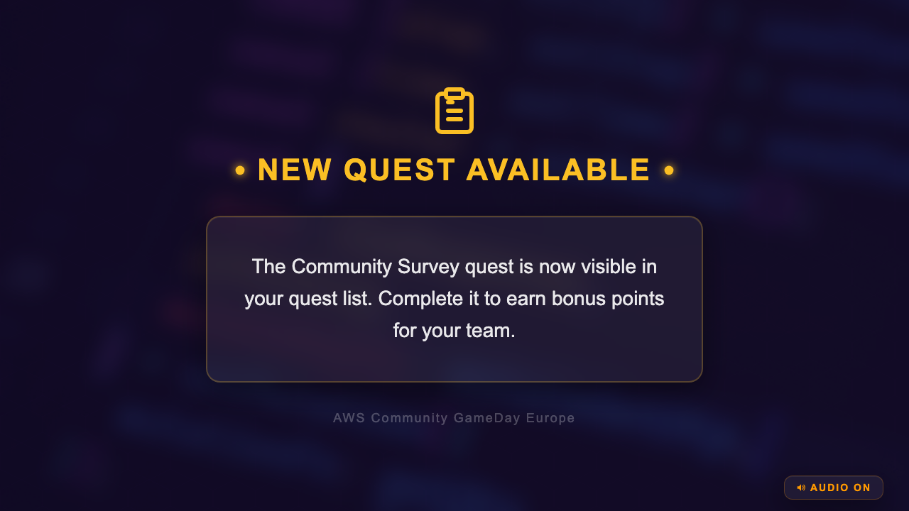 Community GameDay Europe - Survey Reminder