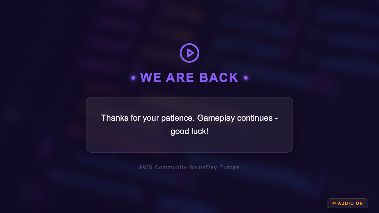 Community GameDay Europe - Welcome Back