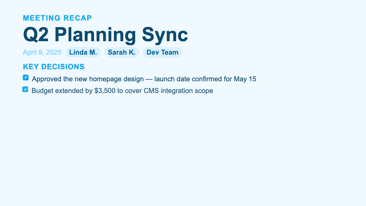 Meeting Recap preview