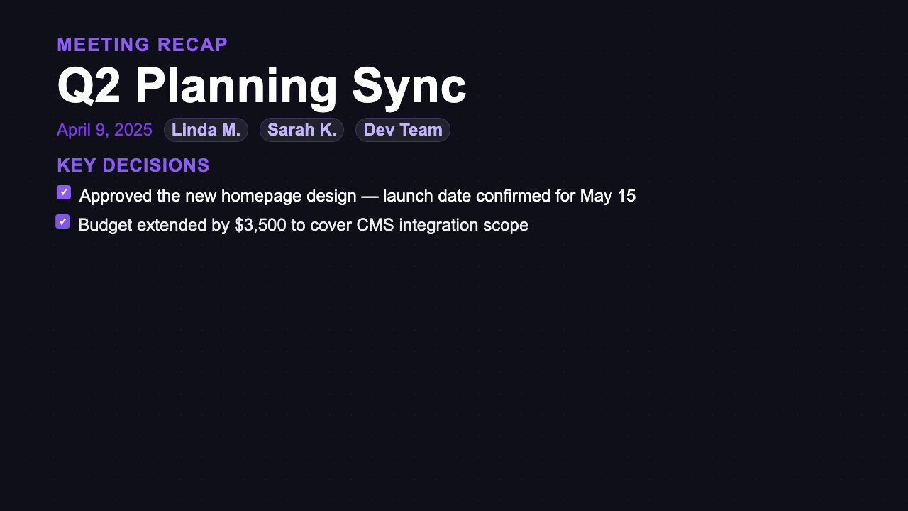 Meeting Recap preview