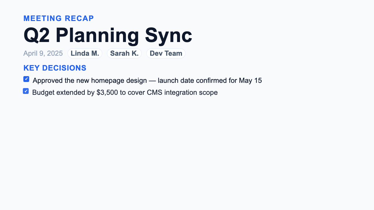 Meeting Recap preview