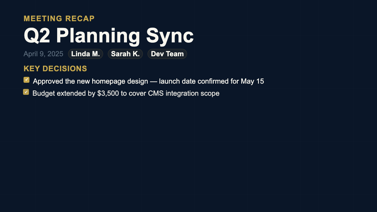 Meeting Recap preview