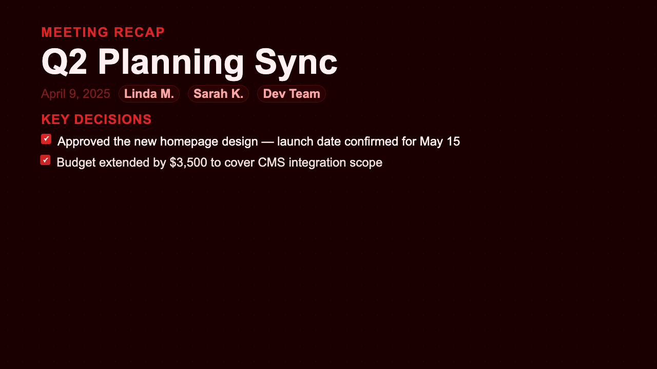 Meeting Recap preview