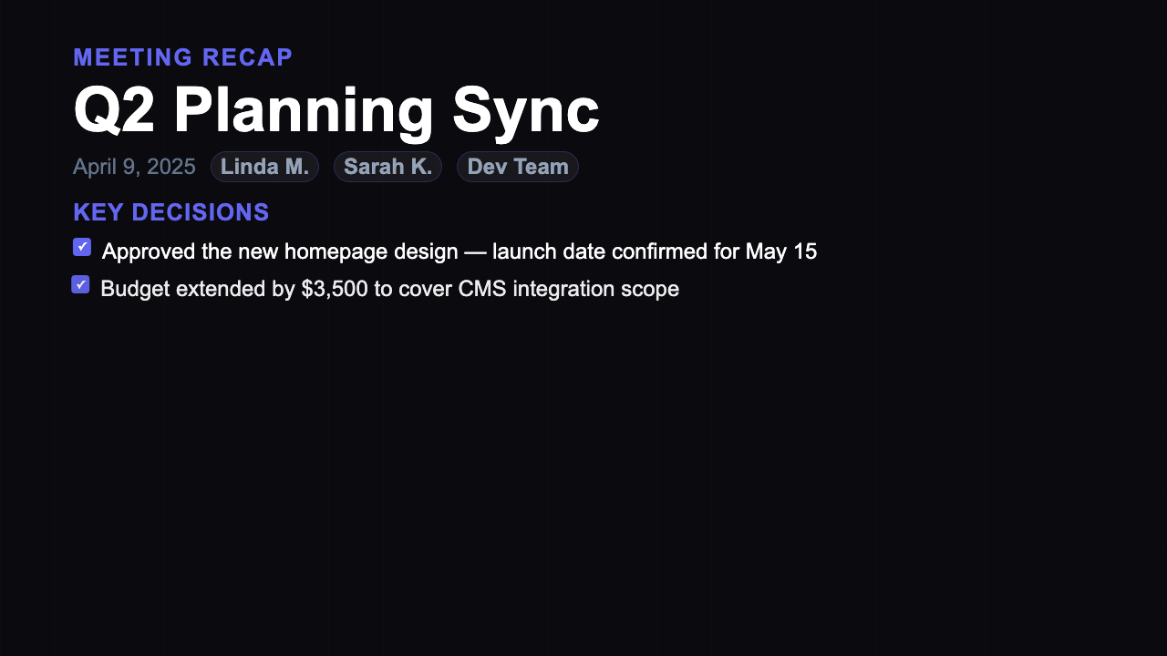 Meeting Recap preview