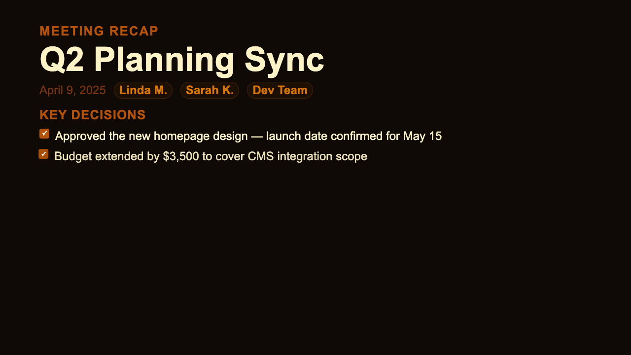 Meeting Recap preview