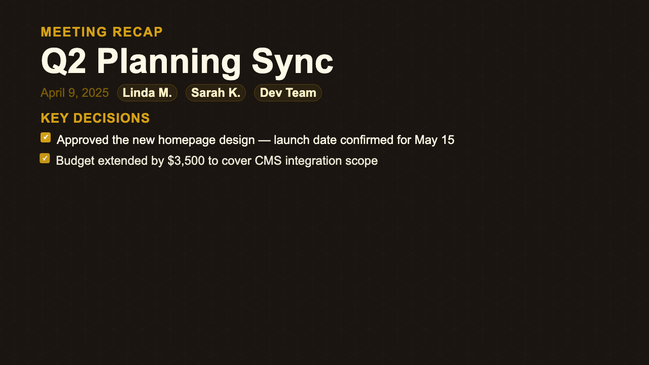 Meeting Recap preview