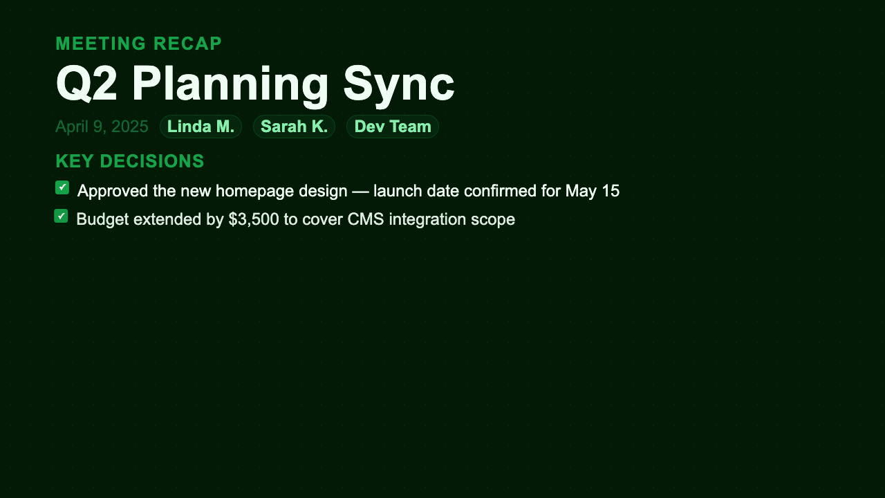 Meeting Recap preview