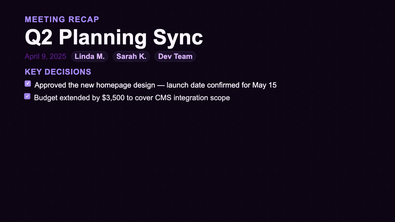 Meeting Recap preview