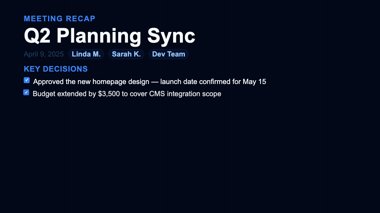 Meeting Recap preview