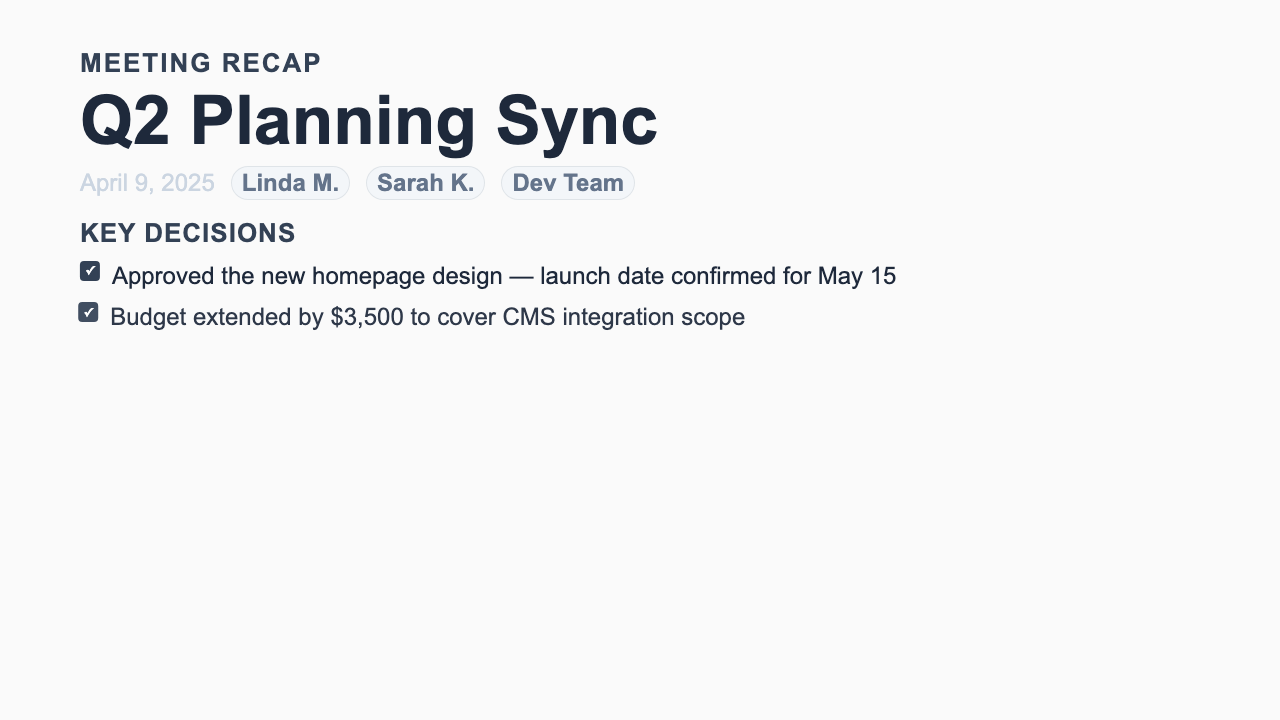 Meeting Recap preview