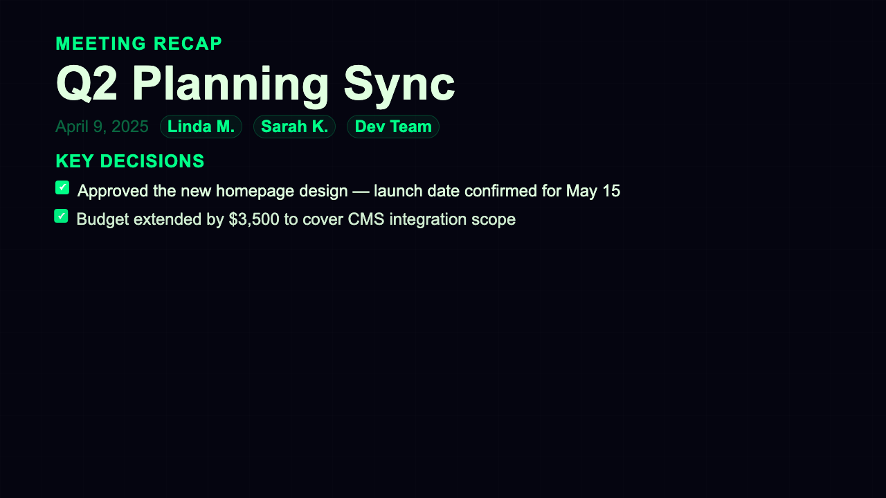 Meeting Recap preview