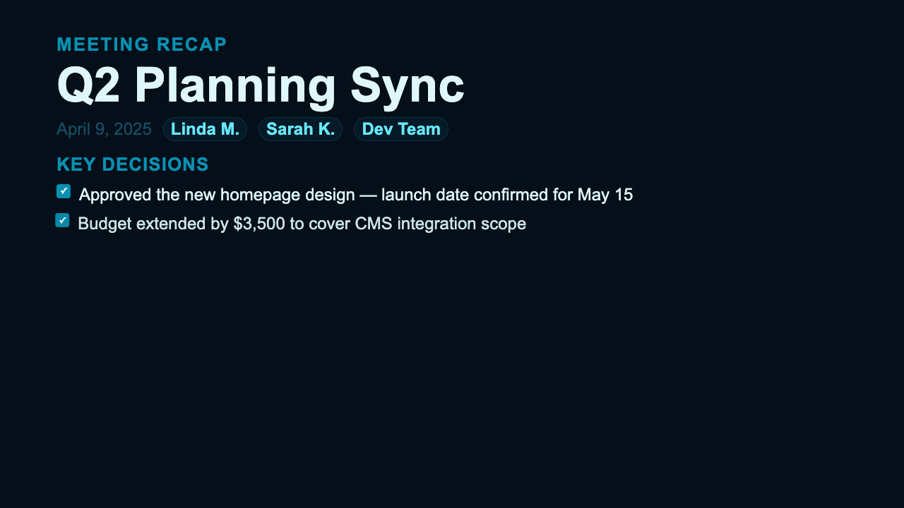 Meeting Recap preview