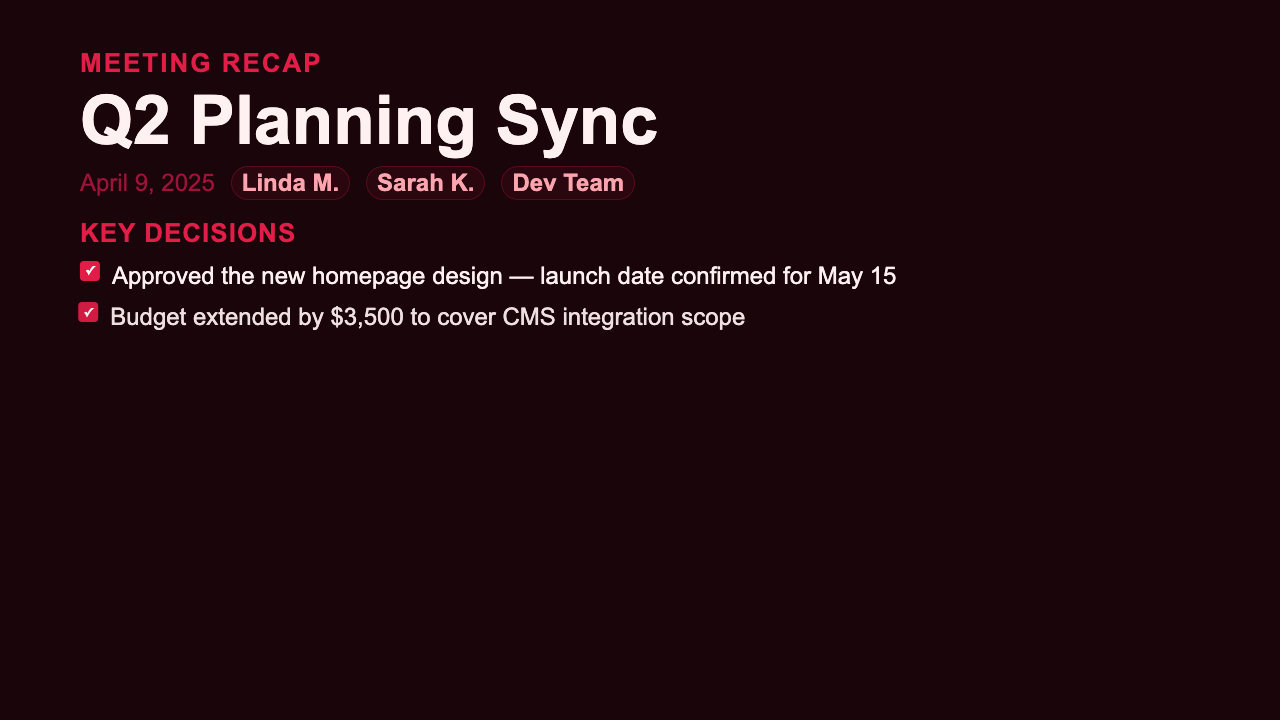 Meeting Recap preview