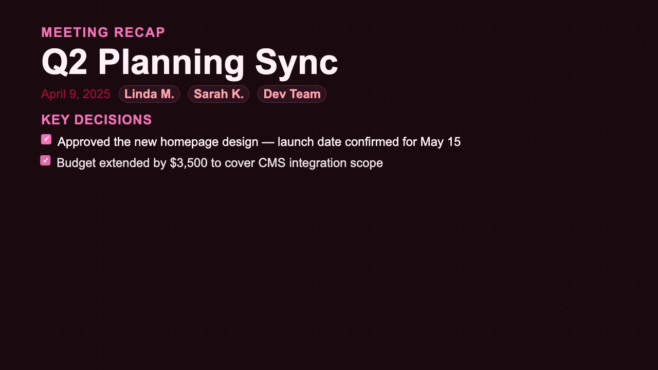 Meeting Recap preview