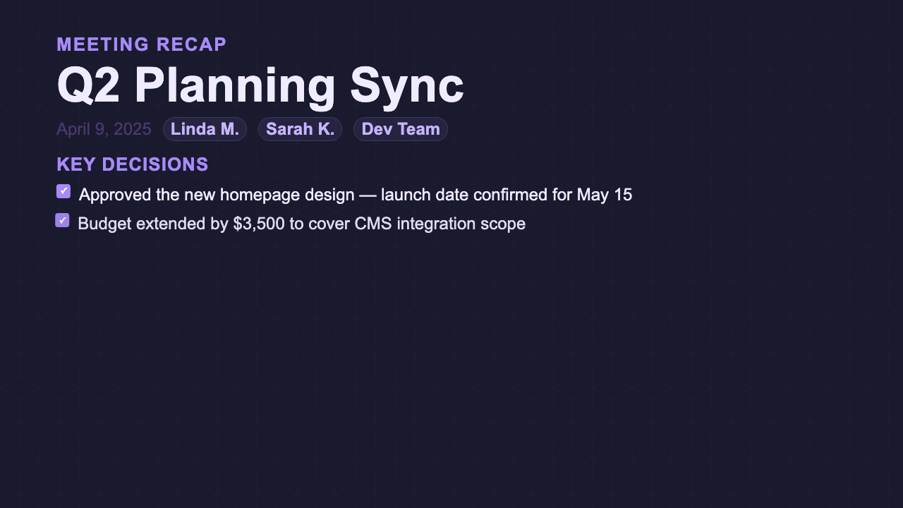 Meeting Recap preview