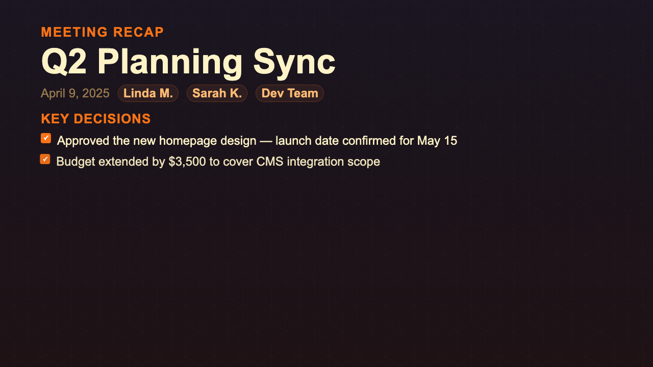 Meeting Recap preview