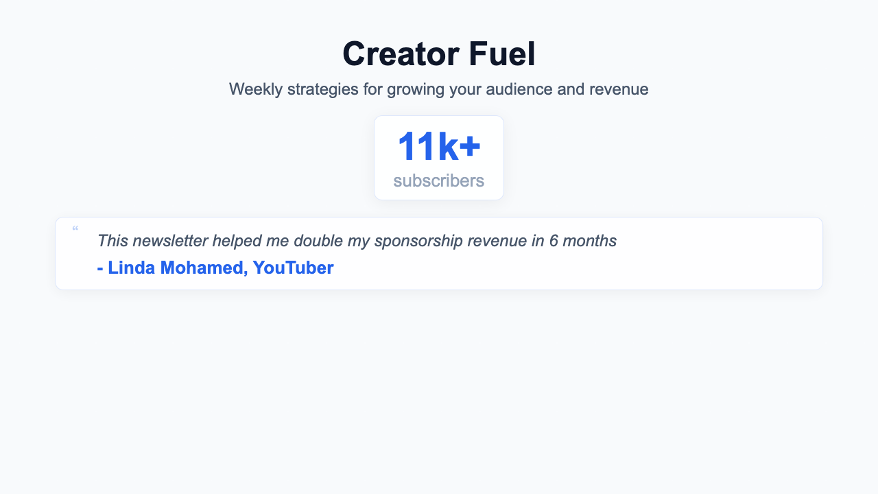 Newsletter Promo - Clean Testimonial Blend