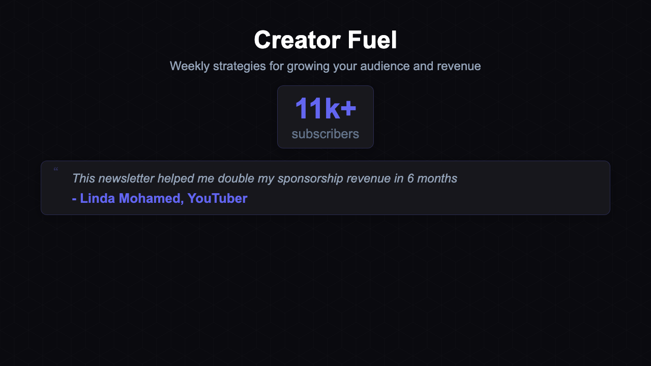 Newsletter Promo - Dark Testimonial Blend