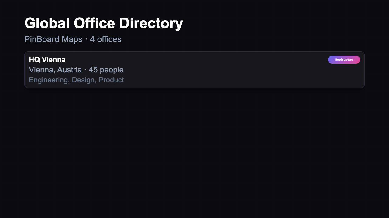 Office Directory - Card List Dark