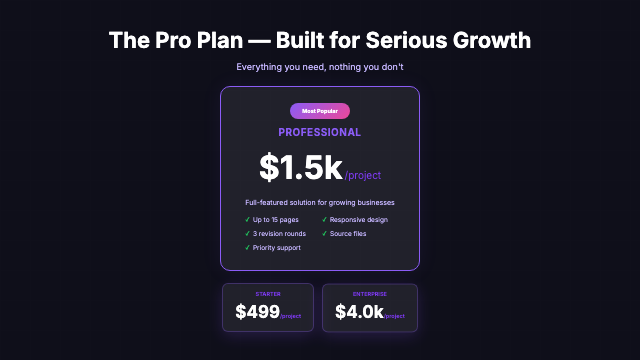 Pricing - Bold Spotlight