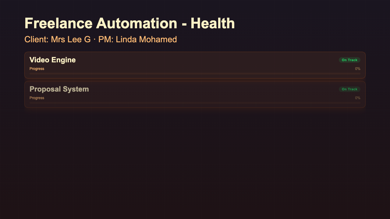 Project Health - Workstream View Warm