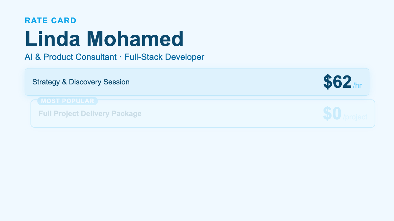 Rate Card - Arctic Dashboard