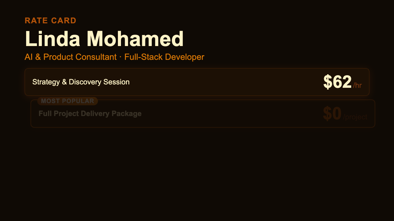 Rate Card - Espresso Dashboard