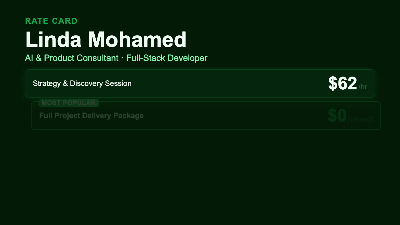 Rate Card - Forest Dashboard