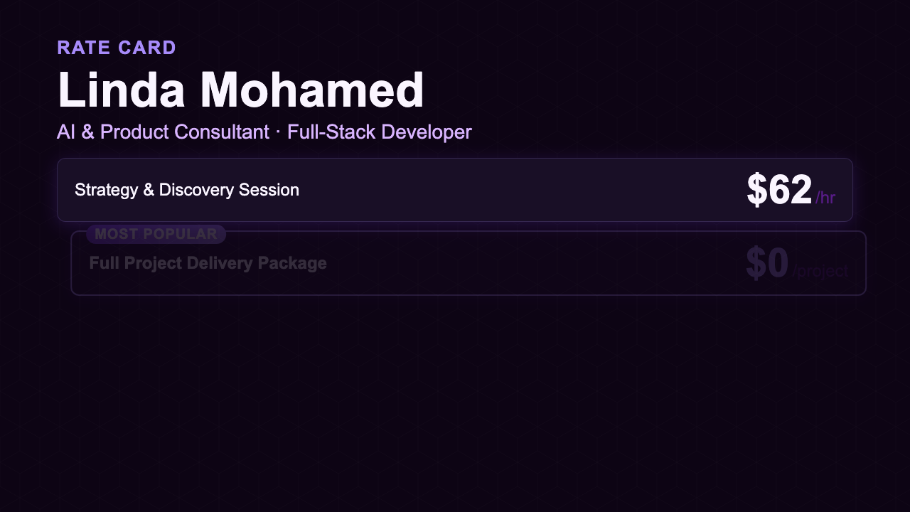 Rate Card - Lavender Dashboard