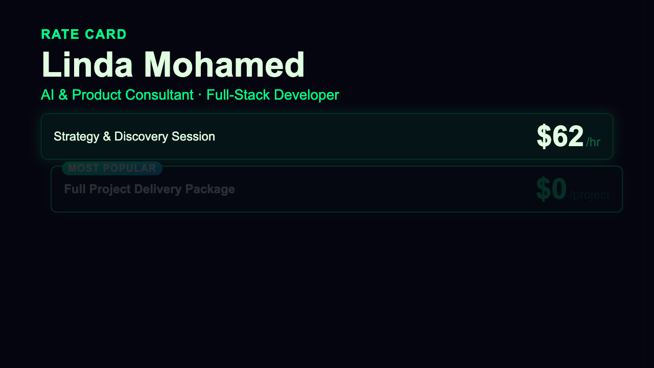 Rate Card - Neon Dashboard