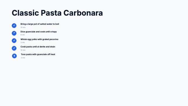 Recipe Step - Clean Step Sequence