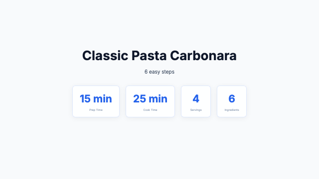 Recipe Step - Clean Summary Card