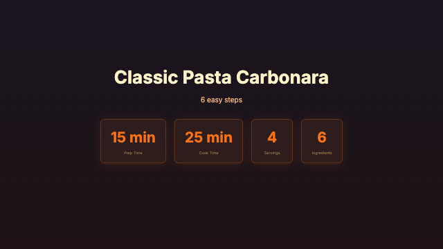 Recipe Step - Warm Summary Card