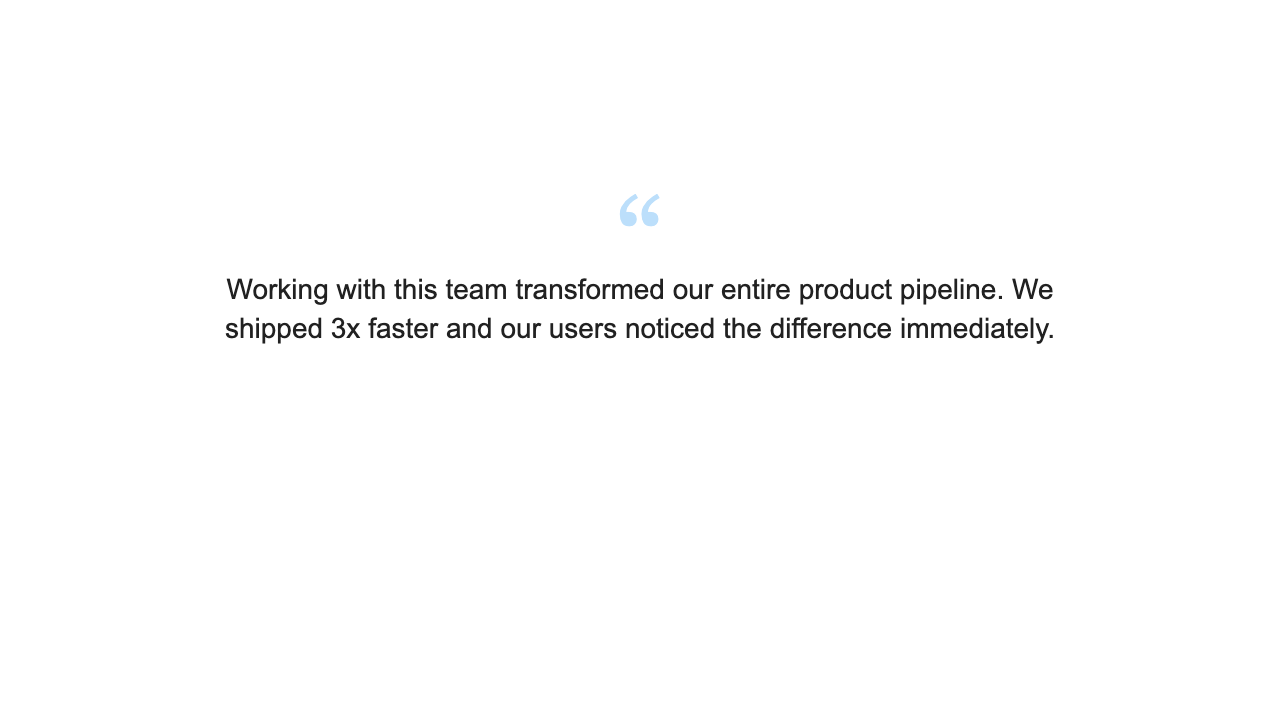 Testimonial - Material Blue Centered