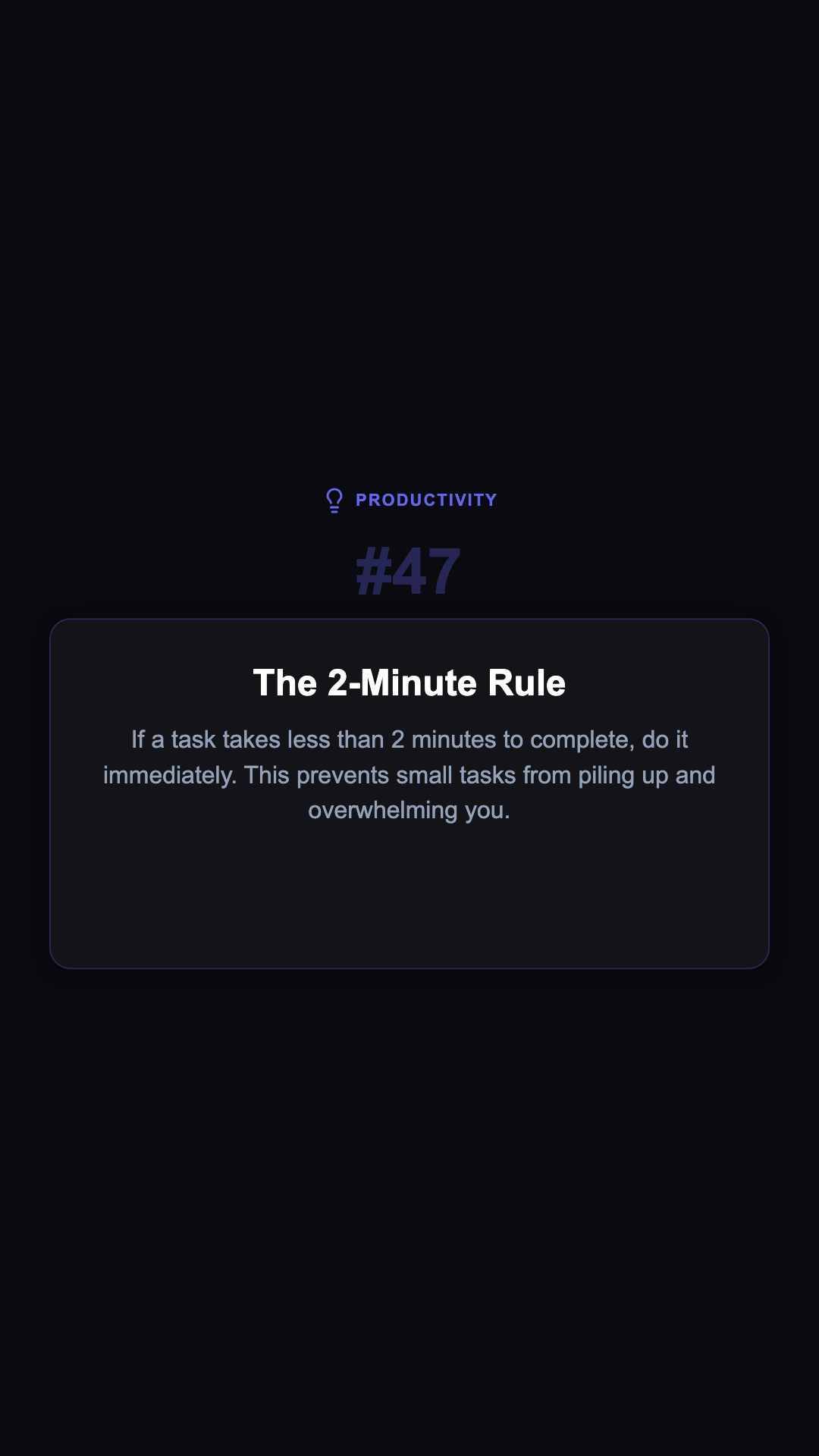 Tip of the Day - Dark Card Vertical